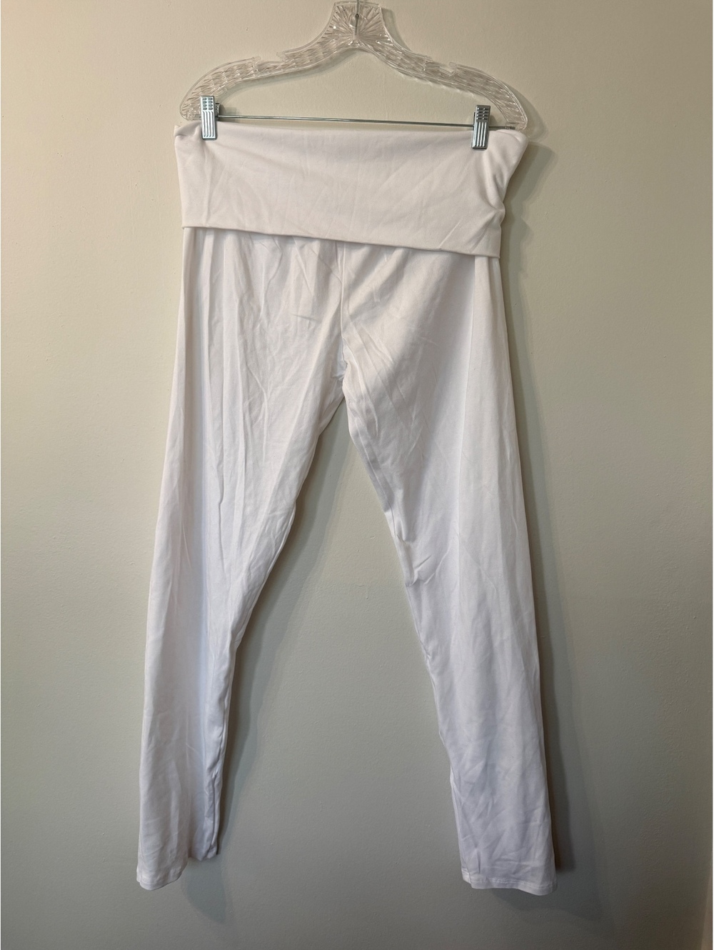 LA Made Revolve white foldover leggings - M